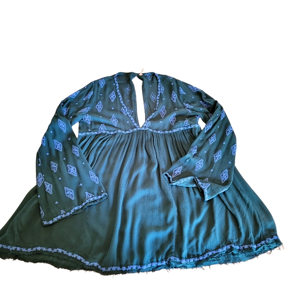 Free People Diamond Embroidered Tunic With Bell Sleeves Size M - Picture 8 of 13